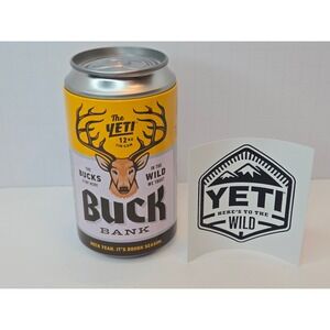 YETI Buck Bank Limited Edition 12oz Stash Can Bank with Sticker 2nd Edition